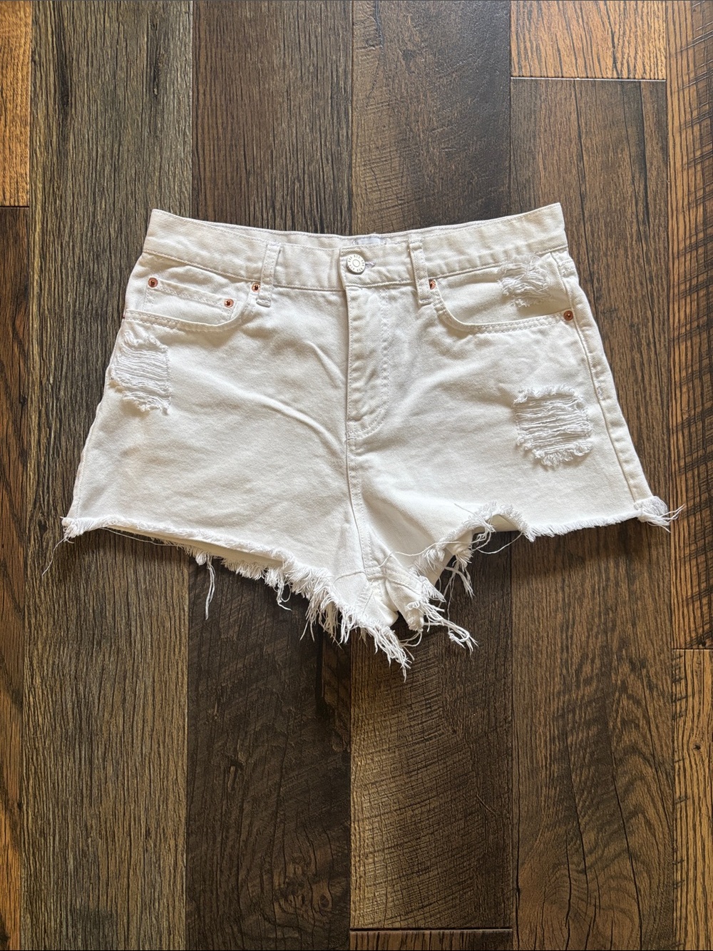 BDG White Distressed Denim Cutoff Shorts Pelmet Women’s Size W 31
